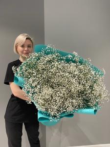 Букет-гигант из белой гипсофилы